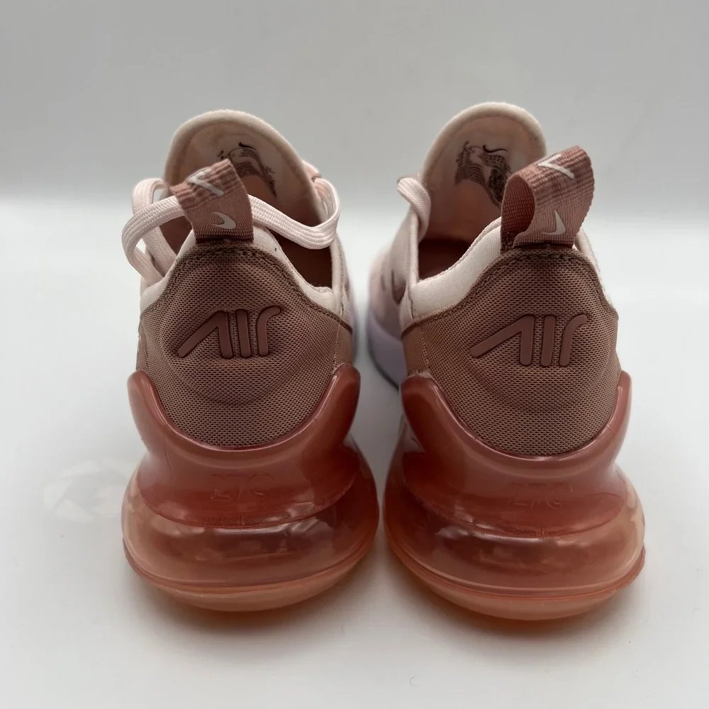 Nike Air Max 270 Womens 6 Pink Tan‎ Low Top Mesh Athletic Running Sneakers